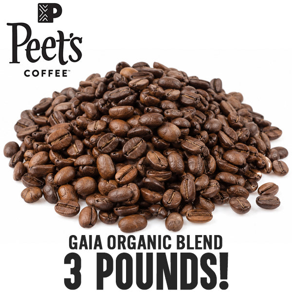 3 Pounds - Peet's Coffee Whole Bean Gaia Organic Blend Dark Roast Coffee Peet's Coffee
